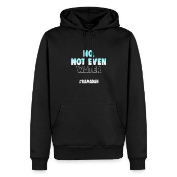 Le verset du Coran cite des textes musulmans du Ramadan - Sweat à capuche Premium bio Homme - noir - Devant - Nico (187cm)