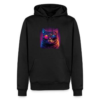 Cat Lovers Cool Cat Design Cat Mama - Men’s Premium Organic Hoodie - black - Front - Nico (187cm)