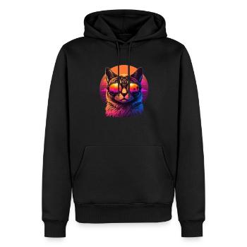 Amoureux des chats Cool Cat Design Cat Mama - Sweat à capuche Premium bio Homme - noir - Devant - Nico (187cm)