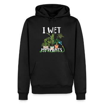 I Wet My Plants Lustiger Bauer Garten Hobbygärtner - Männer Premium Bio Hoodie - Schwarz - Vorne - Nico (187cm)