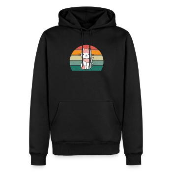 Chat Chaton Chat Maman Chat Papa Maîtresse Chat - Sweat à capuche Premium bio Homme - noir - Devant - Nico (187cm)