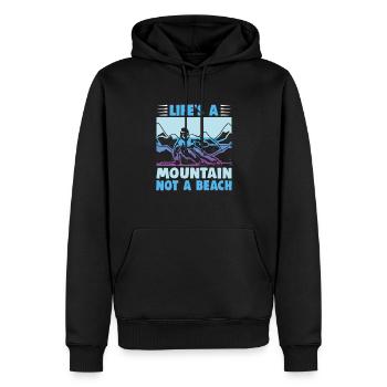 Skifahrer Life's a mountain not a beach Ski - Männer Premium Bio Hoodie - Schwarz - Vorne - Nico (187cm)