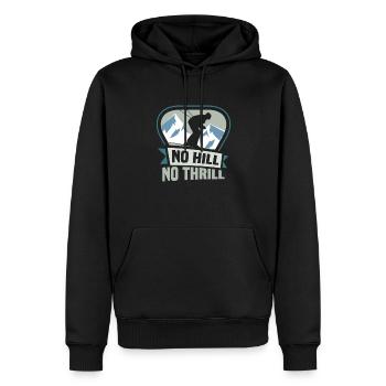 Skiers No hill no thrill Ski - Men’s Premium Organic Hoodie - black - Front - Nico (187cm)