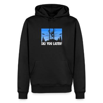 Skieurs Vous skiez plus tard! Ski - Sweat à capuche Premium bio Homme - noir - Devant - Nico (187cm)