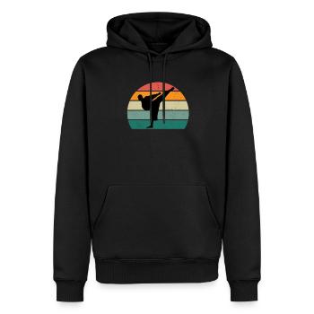 Kampfsportler Kampfsport Judo Aikido Karate Boxen - Männer Premium Bio Hoodie - Schwarz - Vorne - Nico (187cm)