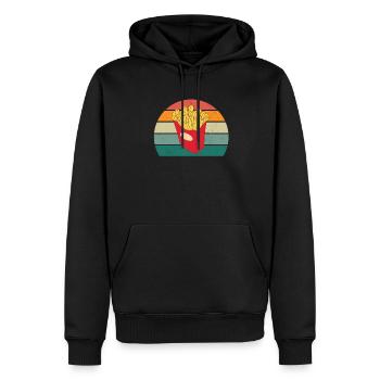Pommes de terre Français frites Pommes de terre - Sweat à capuche Premium bio Homme - noir - Devant - Nico (187cm)