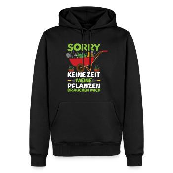 Sorry Keine Zeit Meine Pflanzen Brauchen Mich - Männer Premium Bio Hoodie - Schwarz - Vorne - Nico (187cm)
