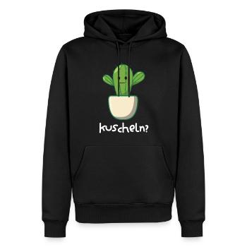 Kuscheln? Kaktus Lustiges Garten - Männer Premium Bio Hoodie - Schwarz - Vorne - Nico (187cm)