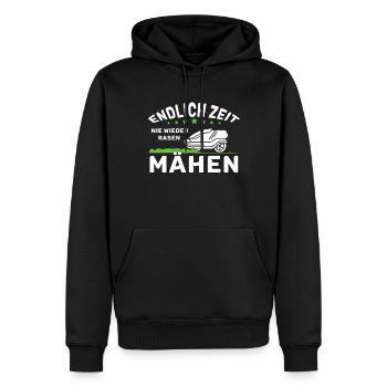 Endlich Zeit Nie Wieder Rasen Mähen Lustiges - Männer Premium Bio Hoodie - Schwarz - Vorne - Nico (187cm)