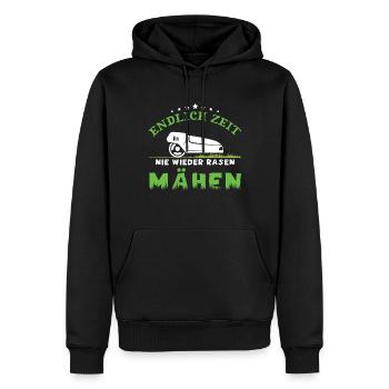 Endlich Zeit Nie Wieder Rasen Mähen Lustiges - Männer Premium Bio Hoodie - Schwarz - Vorne - Nico (187cm)