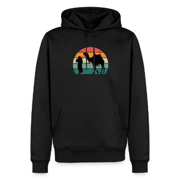 Camels Camel Desert Arabia Dromedary Camel - Men’s Premium Organic Hoodie - black - Front - Nico (187cm)