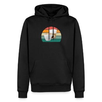 Boisson de machine à café Café café en grains de café - Sweat à capuche Premium bio Homme - noir - Devant - Nico (187cm)