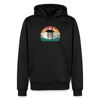Kaffeemaschine trinken Cafe Kaffeebohne Kaffee - Männer Premium Bio Hoodie - Schwarz - Vorne - Nico (187cm)