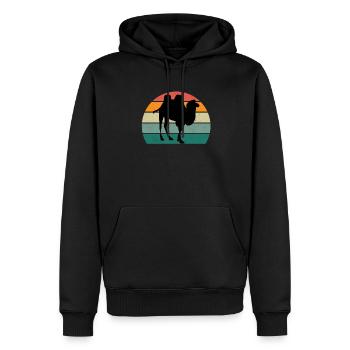 Camels Camel Desert Arabia Dromedary Camel - Men’s Premium Organic Hoodie - black - Front - Nico (187cm)