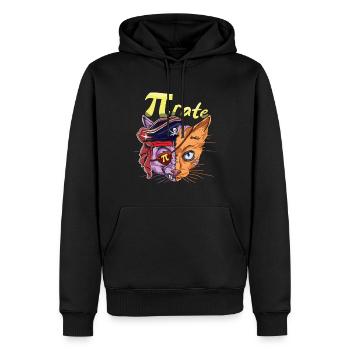 Pi Piraten Katze Mathe Urlaub Mathematik Pi Tag - Männer Premium Bio Hoodie - Schwarz - Vorne - Nico (187cm)