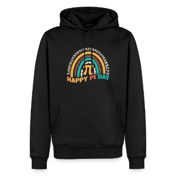 Retro Pi Math Holiday Mathématiques Groovy Pi Day - Sweat à capuche Premium bio Homme - noir - Devant - Nico (187cm)