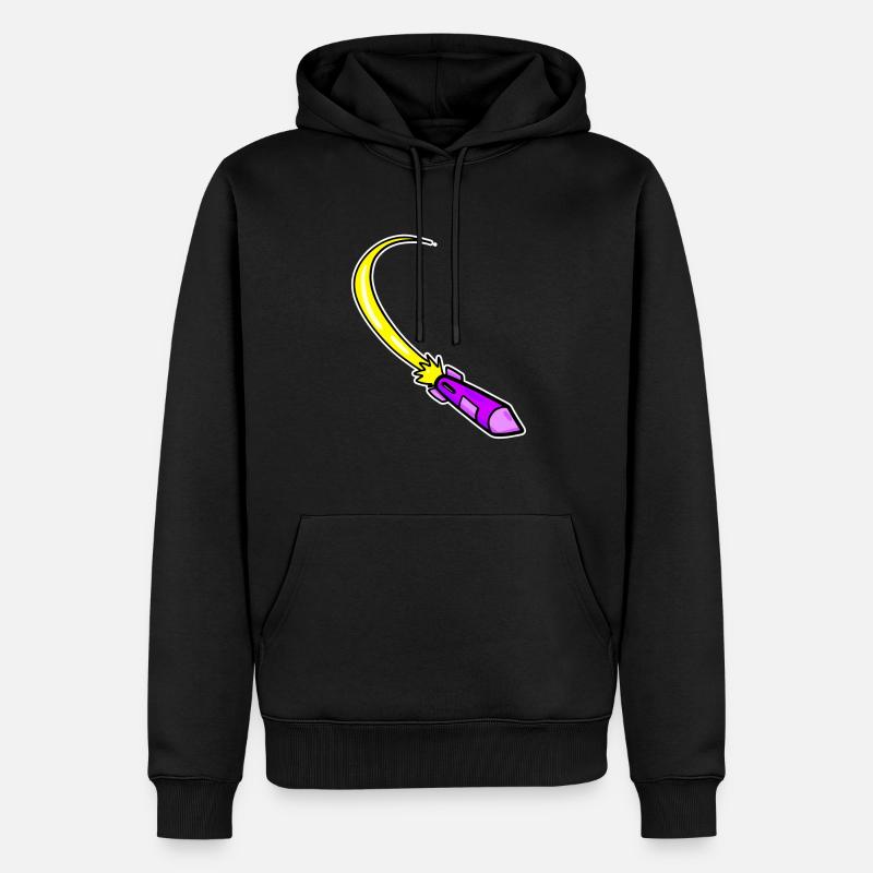 Fusée violette - Sweat à capuche Premium bio Homme - noir