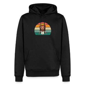 Lebensfreud Jamaikaner Jamaikanerin Sprint Jamaika - Männer Premium Bio Hoodie - Schwarz - Vorne - Nico (187cm)