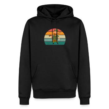 Hunting Hunter Hunting Horn Game Game Forest Forester - Men’s Premium Organic Hoodie - black - Front - Nico (187cm)