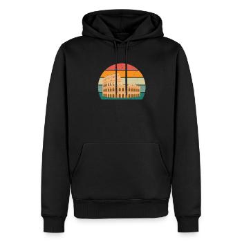 Italiens Italie Rome Turin Naples Venise Pâtes - Sweat à capuche Premium bio Homme - noir - Devant - Nico (187cm)