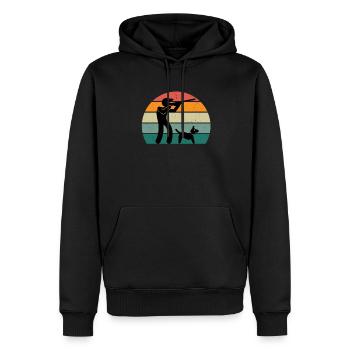 Hunting Hunter Hunting Horn Game Game Forest Forester - Men’s Premium Organic Hoodie - black - Front - Nico (187cm)