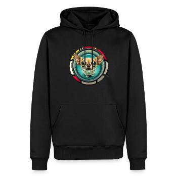 Dog Cartoon Chihuahua Design pour les amoureux des chiens - Sweat à capuche Premium bio Homme - noir - Devant - Nico (187cm)