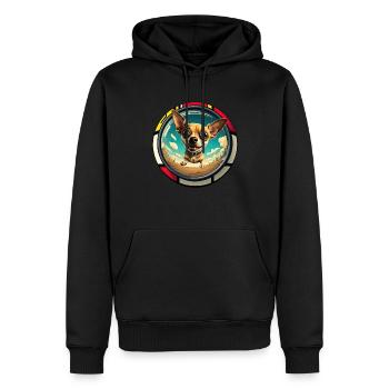 Dog Cartoon Chihuahua Design pour les amoureux des chiens - Sweat à capuche Premium bio Homme - noir - Devant - Nico (187cm)