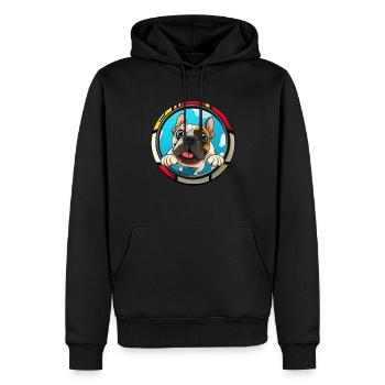 Chiens Français Bulldog Amateurs de chiens - Sweat à capuche Premium bio Homme - noir - Devant - Nico (187cm)