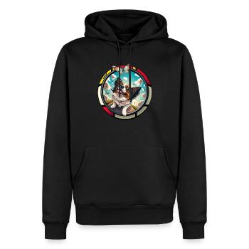 Hunde Spruch Papillon Design für Hundeliebhaber - Männer Premium Bio Hoodie - Schwarz - Vorne - Nico (187cm)