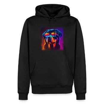 Hunde Spruch Rottweiler Cartoon für Hundeliebhaber - Männer Premium Bio Hoodie - Schwarz - Vorne - Nico (187cm)
