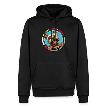 Hunde Cartoon Yorkshire Terrier Design - Männer Premium Bio Hoodie - Schwarz - Vorne - Nico (187cm)