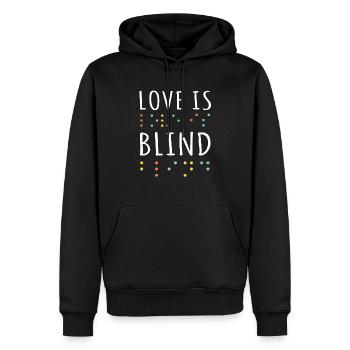 Braille-Alphabet Braille-Sprache Braille-Liebe - Männer Premium Bio Hoodie - Schwarz - Vorne - Nico (187cm)