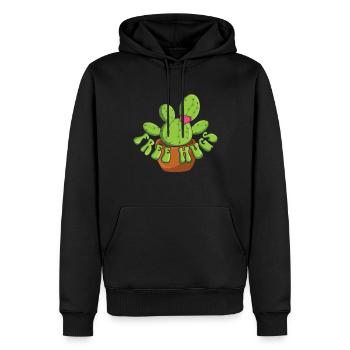 Umarmen Kaktus Lustiger Bauer Garten Hobbygärtner - Männer Premium Bio Hoodie - Schwarz - Vorne - Nico (187cm)