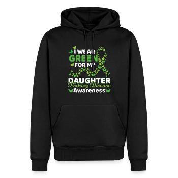 Tragen Sie grün für Tochter Nierenerkrankung Bewusstsein - Männer Premium Bio Hoodie - Schwarz - Vorne - Nico (187cm)