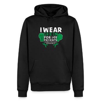 Tragen Sie grüne Patienten Nierenerkrankung Bewusstseinsmonat - Männer Premium Bio Hoodie - Schwarz - Vorne - Nico (187cm)
