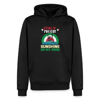Italie vacances à la plage au bord de la mer Design beach motif - Sweat à capuche Premium bio Homme - noir - Devant - Nico (187cm)