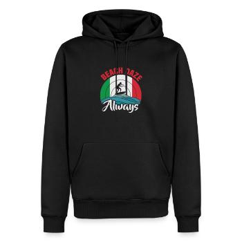 Italy beach holiday by the sea Design beach motif - Men’s Premium Organic Hoodie - black - Front - Nico (187cm)