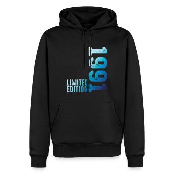 Since 1991 Year 1991 Retro Vintage 1991 Birth - Men’s Premium Organic Hoodie - black - Front - Nico (187cm)