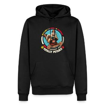 Hunde Cartoon Yorkshire Terrier Design - Männer Premium Bio Hoodie - Schwarz - Vorne - Nico (187cm)