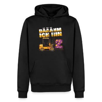 Age 2 Years Old Kids Forklift Fork Truck Lift - Men’s Premium Organic Hoodie - black - Front - Nico (187cm)