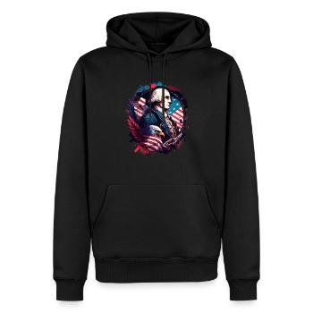 American Patriotic USA Design - Sweat à capuche Premium bio Homme - noir - Devant - Nico (187cm)