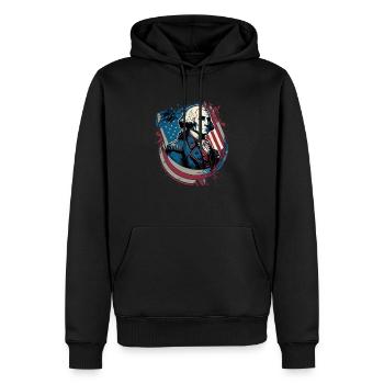 American Patriotic USA Design - Sweat à capuche Premium bio Homme - noir - Devant - Nico (187cm)