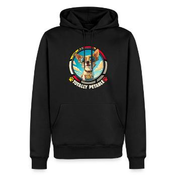 Dog Cartoon Chihuahua Design pour les amoureux des chiens - Sweat à capuche Premium bio Homme - noir - Devant - Nico (187cm)