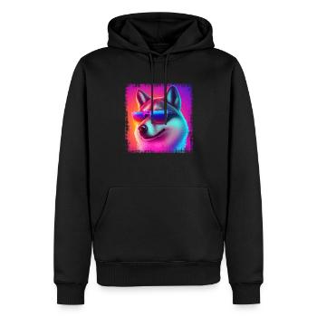 Dog Cartoon Huskie Design pour les amoureux des chiens - Sweat à capuche Premium bio Homme - noir - Devant - Nico (187cm)