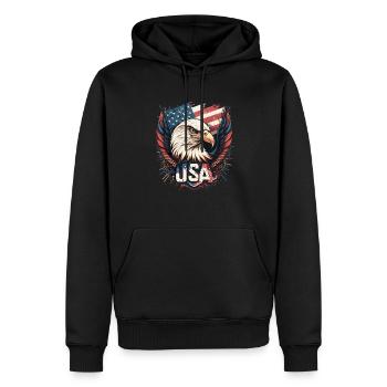 American Patriotic USA Design - Men’s Premium Organic Hoodie - black - Front - Nico (187cm)