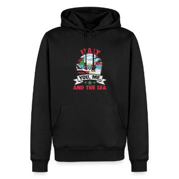 Italie vacances à la plage au bord de la mer Design beach motif - Sweat à capuche Premium bio Homme - noir - Devant - Nico (187cm)