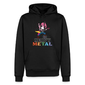 Rocker Licorne Guitare Metal Musique Heavy - Sweat à capuche Premium bio Homme - noir - Devant - Nico (187cm)