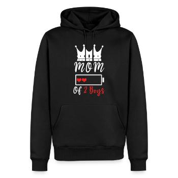 Funny Mom zitiert Mama von zwei glücklichen Muttertag - Männer Premium Bio Hoodie - Schwarz - Vorne - Nico (187cm)