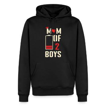 Funny Mom zitiert Mama von zwei Jungen Happy Mother's Day - Männer Premium Bio Hoodie - Schwarz - Vorne - Nico (187cm)