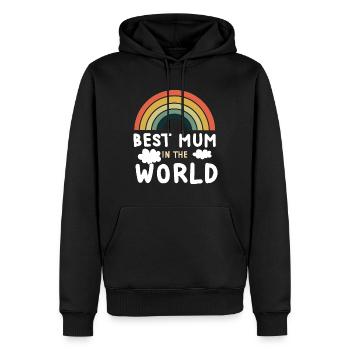 Regenbogen Mama Beste Mutter Alles Gute zum Muttertag - Männer Premium Bio Hoodie - Schwarz - Vorne - Nico (187cm)